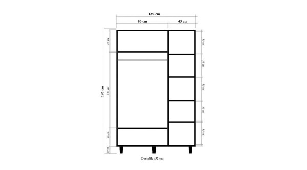Three Door Wardrobe-620