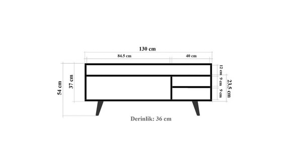 Class Tv Sehpası Siyah Altın