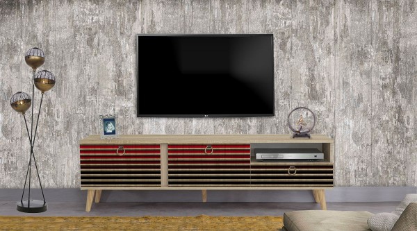 Stella Tv Sehpası Degrede Bordo