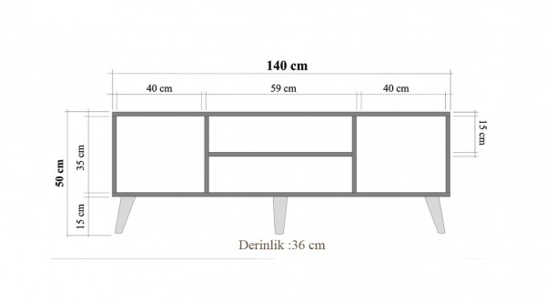 Truva Tv Sehpası Bordo Degrede